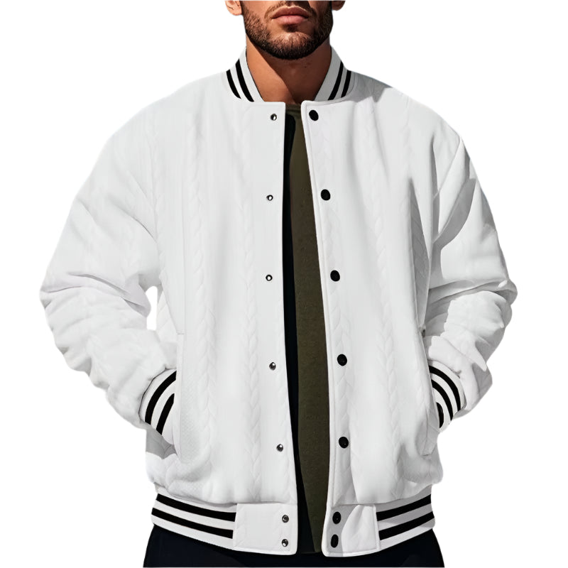 David Color Jacquard Baseball Jacket