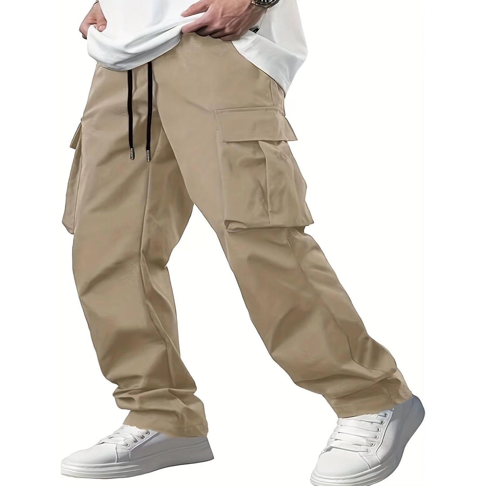 2024 New Men'S Workwear Pants, European and American Men'S Loose Straight Casual Pants, Men'S Workwear Pocket Pants