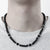 New in Beaded Necklace for Men Hip Hop Niche Punk Stainless Steel Black Frosted Cut Black Agate Collarbone Chain Jewelry