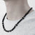 New in Beaded Necklace for Men Hip Hop Niche Punk Stainless Steel Black Frosted Cut Black Agate Collarbone Chain Jewelry