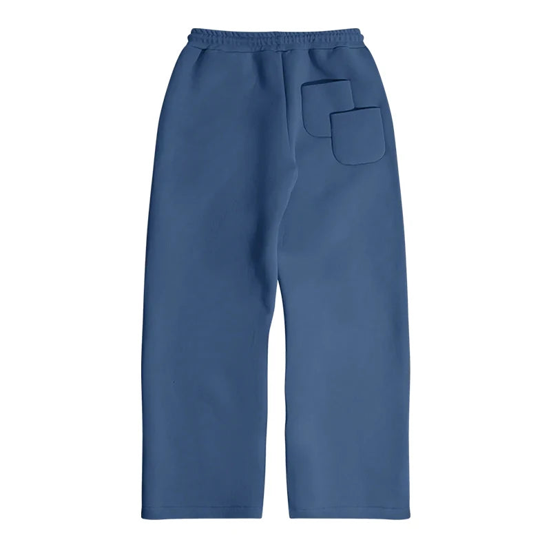 Y2K Autumn and Winter Simple Harajuku Street Solid Color Sweatpants Men Women Casual Loose Wide-Leg Trousers Trendy Versatile