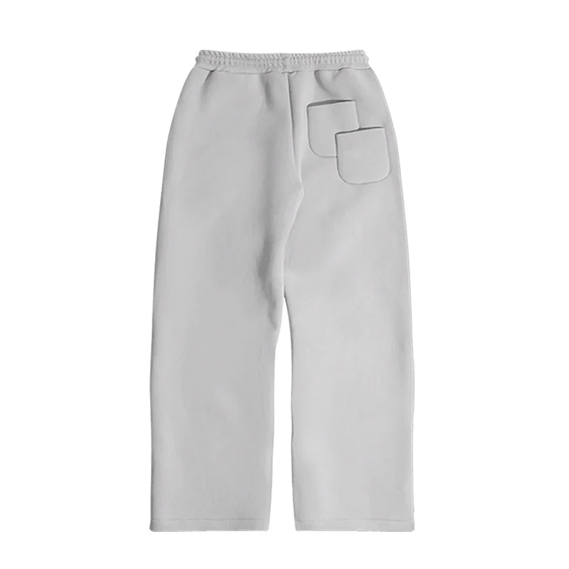 Y2K Autumn and Winter Simple Harajuku Street Solid Color Sweatpants Men Women Casual Loose Wide-Leg Trousers Trendy Versatile