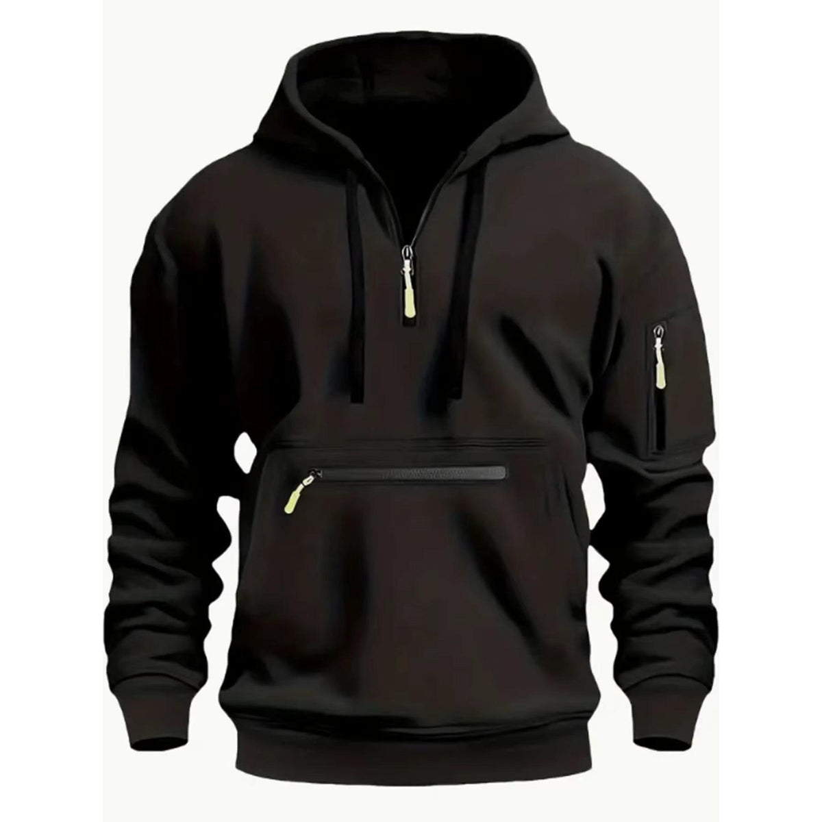 Cross-Border Autumn and Winter New Men&#39;S Hoodie Hooded Arm Zipper Long Sleeve Pullover Trend Fashion Hoodie Top