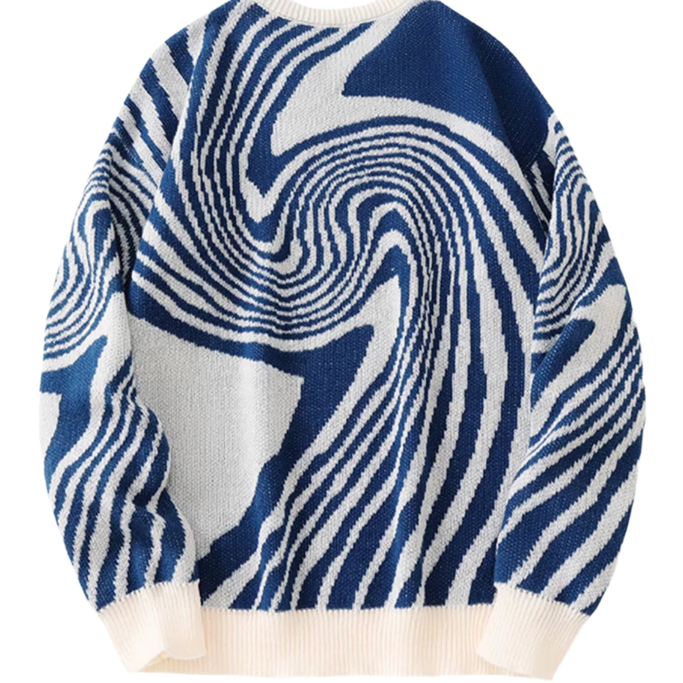 New Popular Autumn and Winter Maze Jacquard Pattern Pullover Sweater Casual round Neck Contrast Color Knitted Men'S Pullover