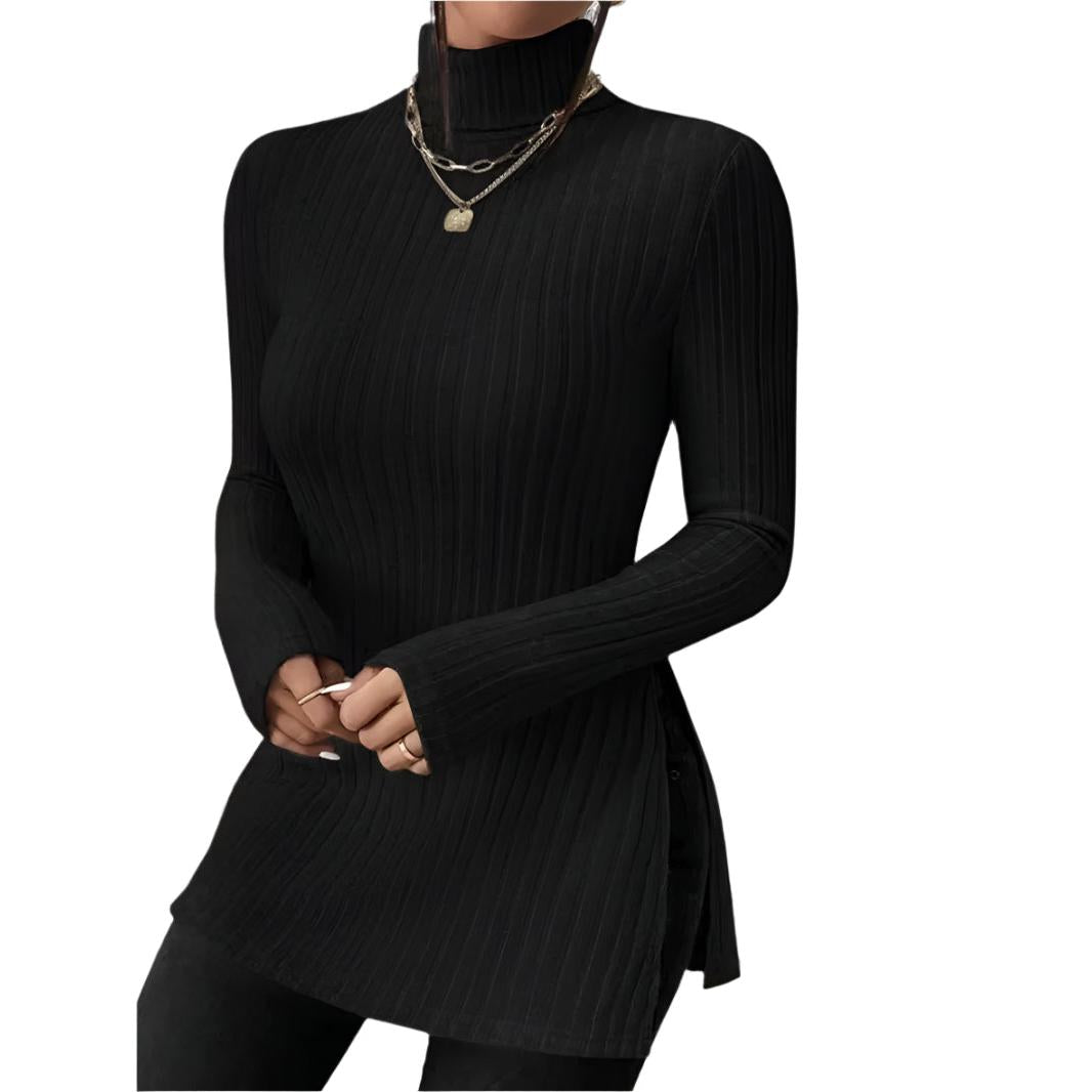 Women'S Autumn and Winter High Neck Pullover Bottom Shirt